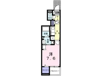 JR可部線 河戸帆待川駅 徒歩13分 2階建 築3年(1K/1階)の間取り写真