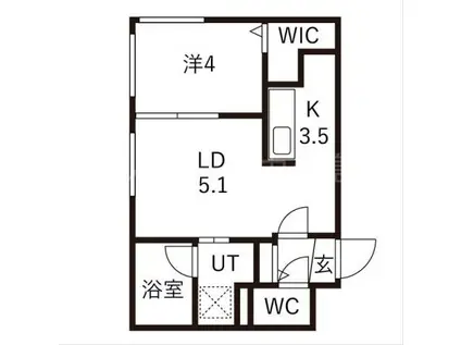 NOVELLO NANGO(1LDK/1階)の間取り写真