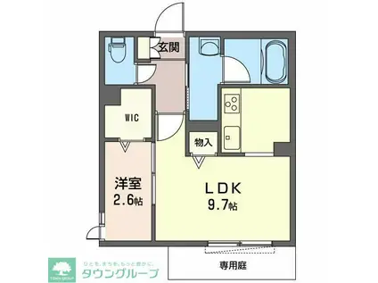 レユシールC(1LDK/1階)の間取り写真