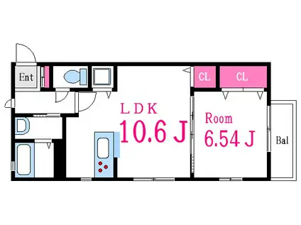 パインクレスト竹内II(1LDK/1階)の間取り写真