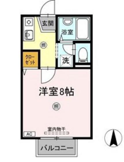 レジデンス高柳A棟(1K/2階)の間取り写真