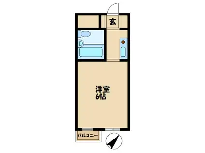 フォーシム用賀(1K/1階)の間取り写真