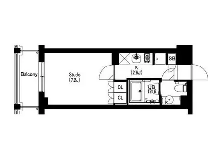エスティメゾン武蔵小山II(1K/3階)の間取り写真