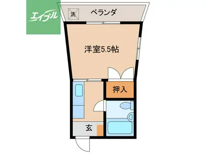 ハイランドM(1K/3階)の間取り写真