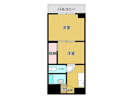 つかさアーバングリーン大道(2K/2階)の間取り写真