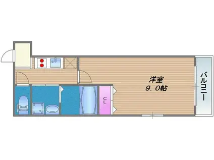 フジパレス深江橋VI番館(1K/3階)の間取り写真