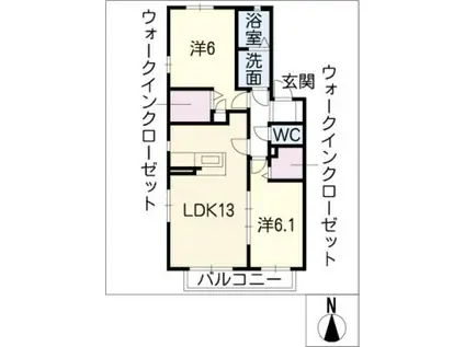 ファンタジア中平(2LDK/1階)の間取り写真