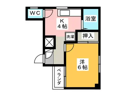 グリーンCORE(1K/4階)の間取り写真