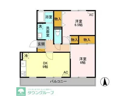 ルビナスIII(2DK/2階)の間取り写真