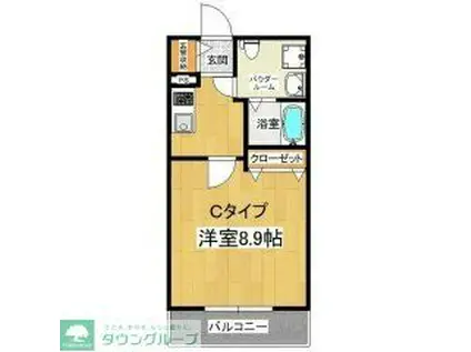 アリエス(1K/3階)の間取り写真