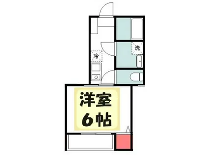 ラウレア北越谷2(1K/2階)の間取り写真