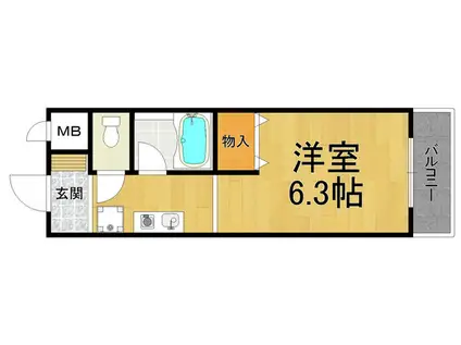 ハイツ北口(1K/4階)の間取り写真