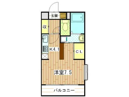 レスペクテ青葉台(1K/3階)の間取り写真