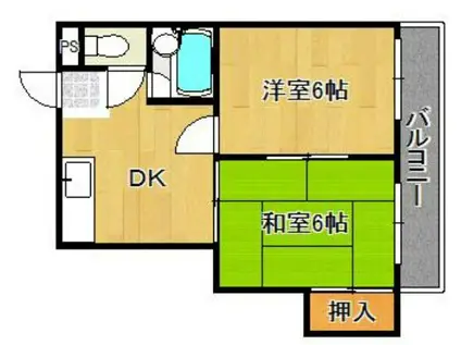 バンドーム大津和(2DK/2階)の間取り写真