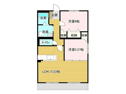 VERDE GISHOU(2LDK/3階)の間取り写真