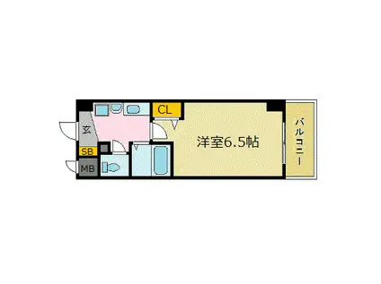 エスリード福島第3(1K/6階)の間取り写真