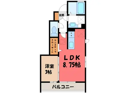 サンライトレジデンスIII(1LDK/1階)の間取り写真