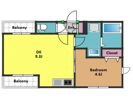 イゼルローン中野(1DK/1階)の間取り写真
