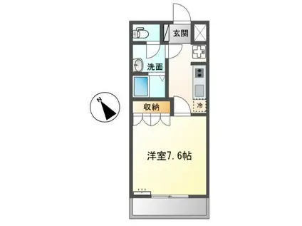 エクセルオーク(1K/1階)の間取り写真