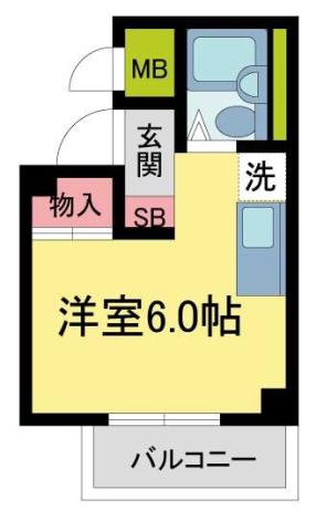 グリュックY(ワンルーム/4階)の間取り写真
