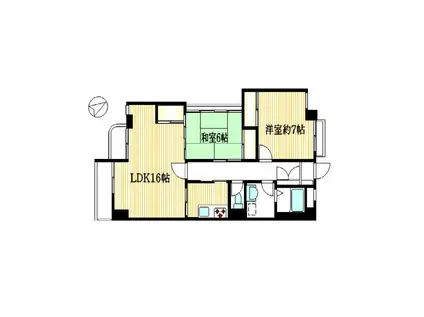 グランデュール向ヶ丘(2LDK/4階)の間取り写真