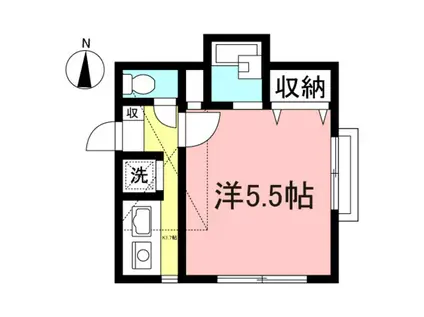 カーサ西生田(1K/2階)の間取り写真