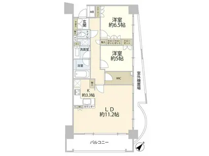 パーク・コート恵比寿ヒルトップレジデンス(2LDK/8階)の間取り写真