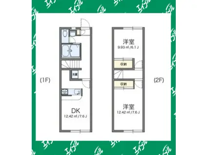 レオパレスKANAMEI(2DK/1階)の間取り写真