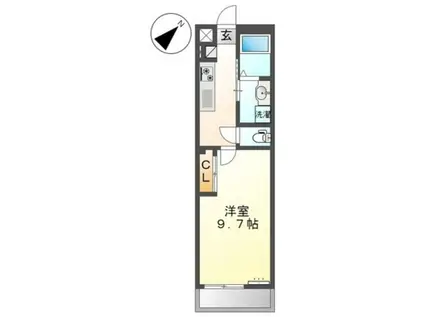 カンパニュール(1K/2階)の間取り写真