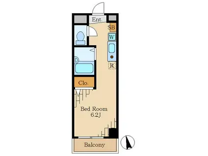 アウルコート(ワンルーム/3階)の間取り写真