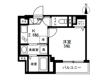 ロージィ赤羽(1K/3階)の間取り写真