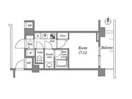 エミリブ下落合(1K/6階)の間取り写真