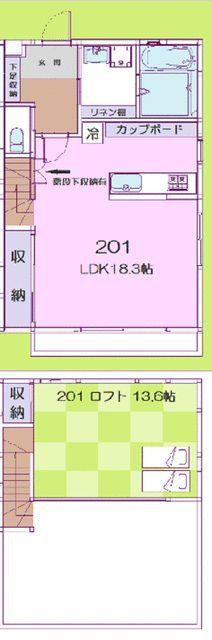 トリニティ幕張(1LDK/2階)の間取り写真