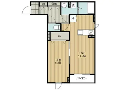 MAISON BLANCHE(1LDK/3階)の間取り写真