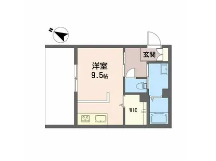 PARADISO本荘 A(ワンルーム/1階)の間取り写真