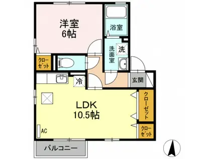 SMILEY SMILEスマイリースマイル(1LDK/1階)の間取り写真