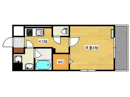 LAFERIA東観音(1K/8階)の間取り写真