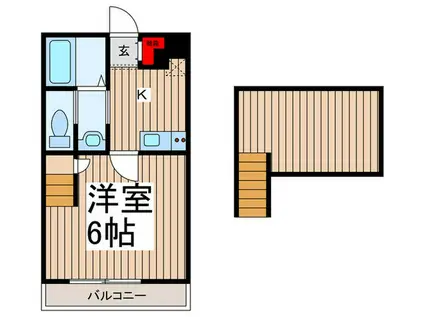 WILL GRANO岩槻(1K/2階)の間取り写真