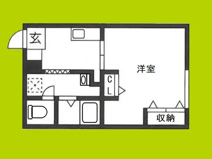 ハイツタキモト(1K/2階)の間取り写真