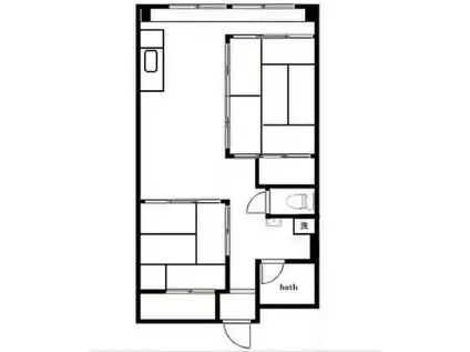 2丁団地6号棟(2LDK/9階)の間取り写真