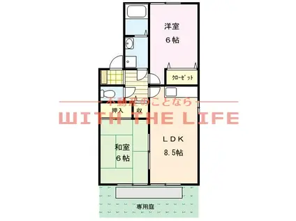 セジュールヒルサイド(2LDK/1階)の間取り写真