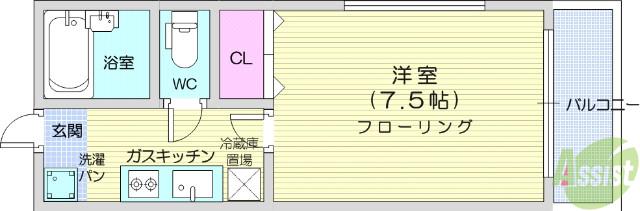 コーポ欅(1K/2階)の間取り写真