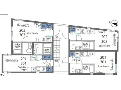 ミレドゥーエ笹塚(ワンルーム/2階)の間取り写真