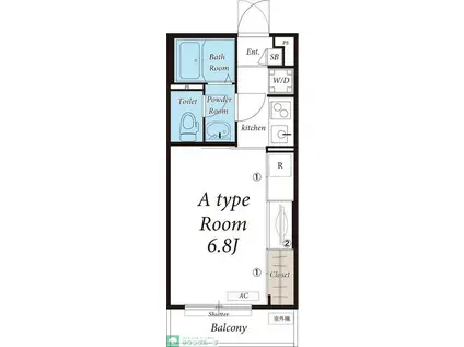 リブリ・ELPIS KOTOBUKI(1K/3階)の間取り写真