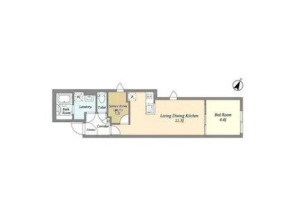 タスキSMART新大塚III(1SLDK/1階)の間取り写真