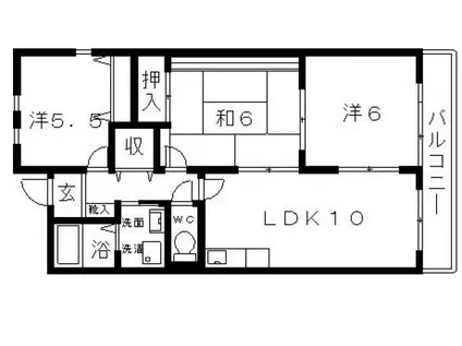 エテルノフェンテ(3LDK/3階)の間取り写真