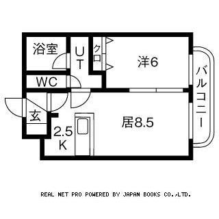 ティアラ大谷地I(1LDK/4階)の間取り写真