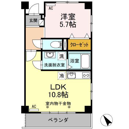 ライフパーク・ユニゾン(1LDK/3階)の間取り写真