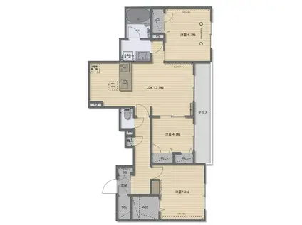 SILENZIOIII(3LDK/1階)の間取り写真