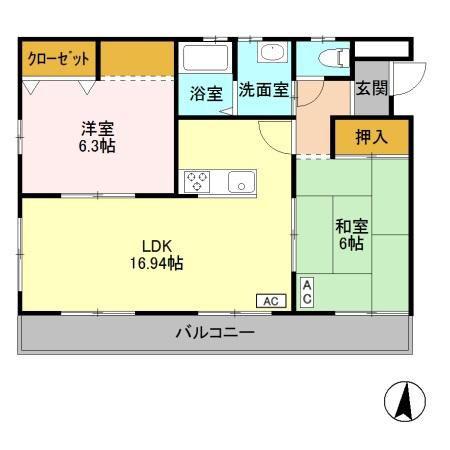スペランザ(2LDK/3階)の間取り写真